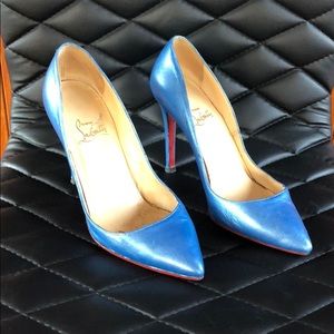 Ice blue Christian Louboutin Pigalle 100 pump 36.5